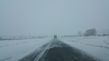 driving through a blizzard