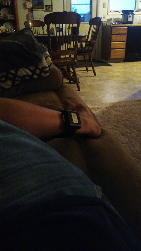 SCRAM ankle monitor used to detect alcohol content in perspiration. 