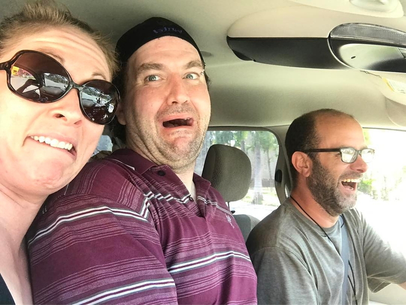 Wendy, Zak, and I in the van